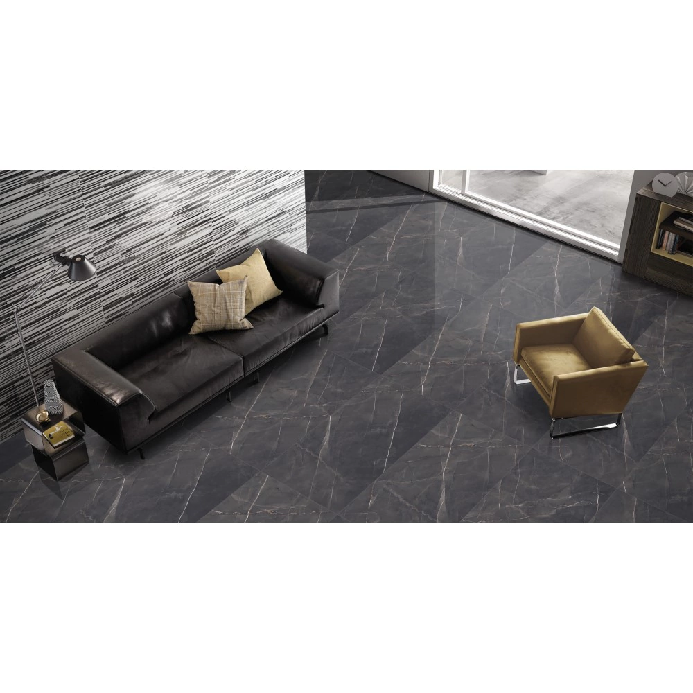 Керамогранит Альфа блэк полированный 60х120 см ректификат