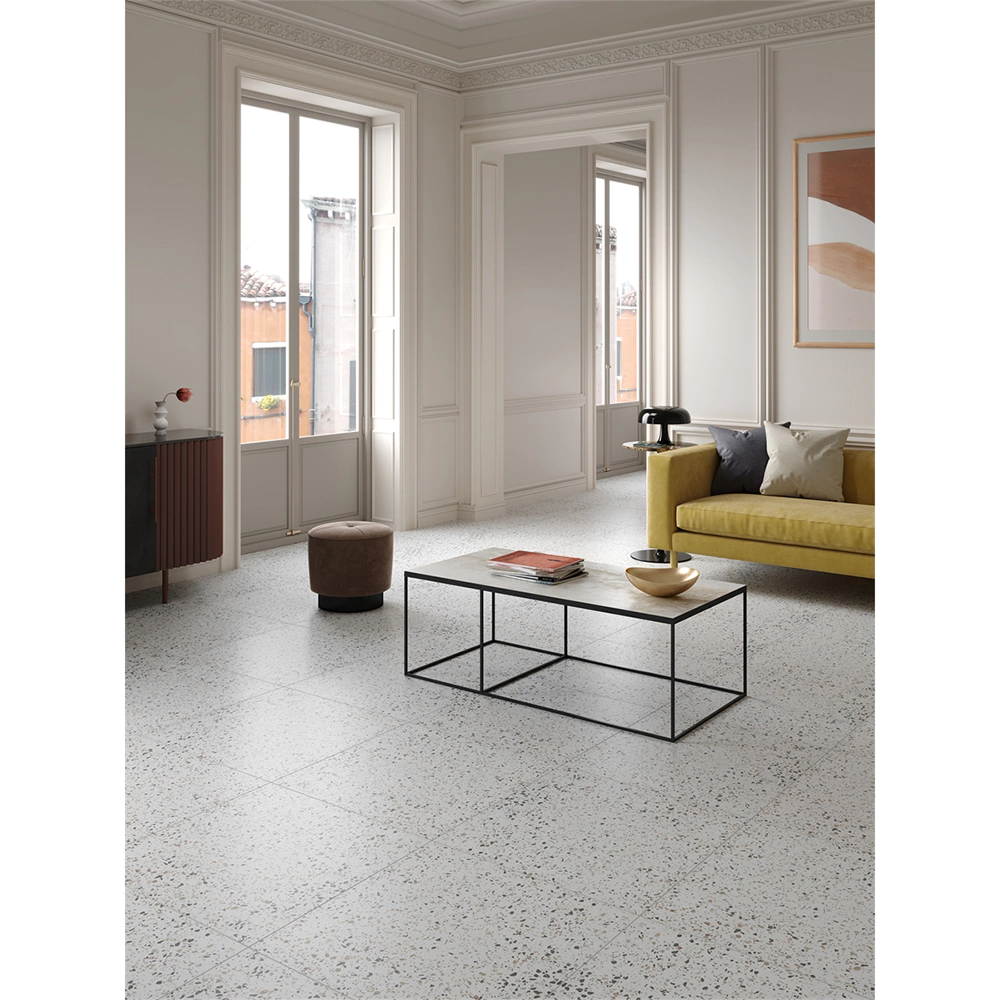 Керамогранит Терраццо мультиколор матовый белый 60х120 см ректификат