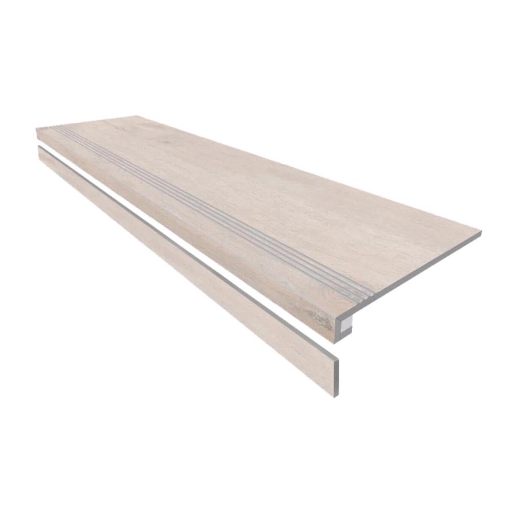 Комплект Дрим вуд DW01 ступень 33х120 см и подступенок керамогранит бежевый матовый 14,5х120 см ректификат