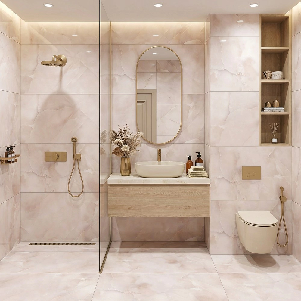 Керамогранит Парадайз розовый полированный ректификат 60х120 см