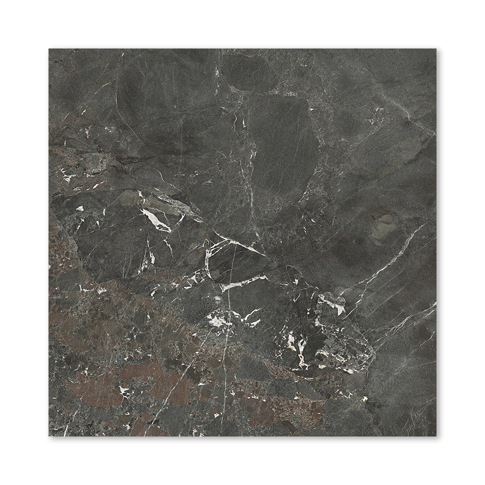 Керамогранит Хайлендс дарк чёрный матовый 100х100 см ректификат