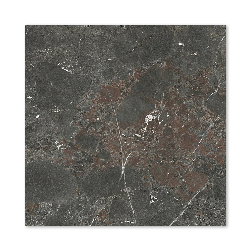 Керамогранит Хайлендс дарк чёрный матовый 100х100 см ректификат