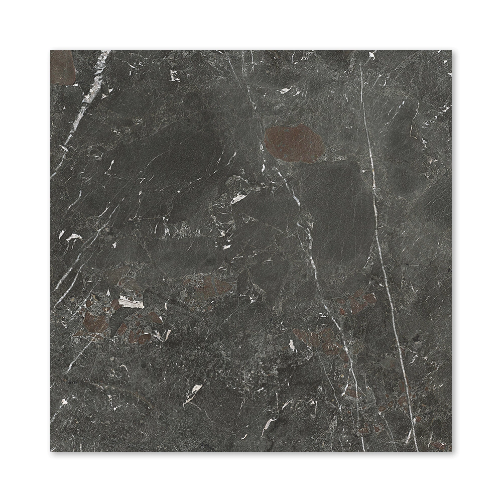 Керамогранит Хайлендс дарк чёрный матовый 100х100 см ректификат