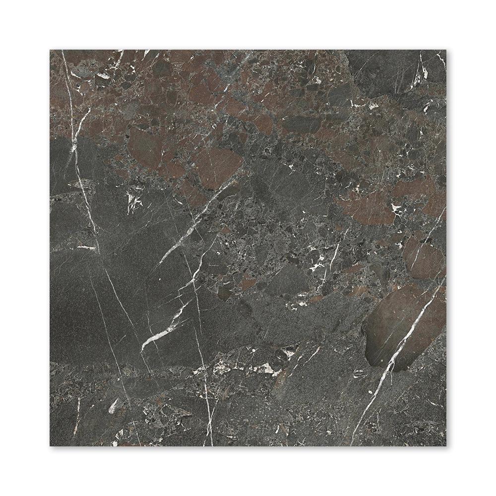 Керамогранит Хайлендс дарк чёрный матовый 100х100 см ректификат