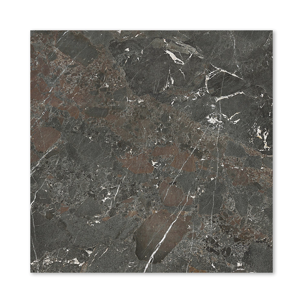 Керамогранит Хайлендс дарк чёрный матовый 100х100 см ректификат