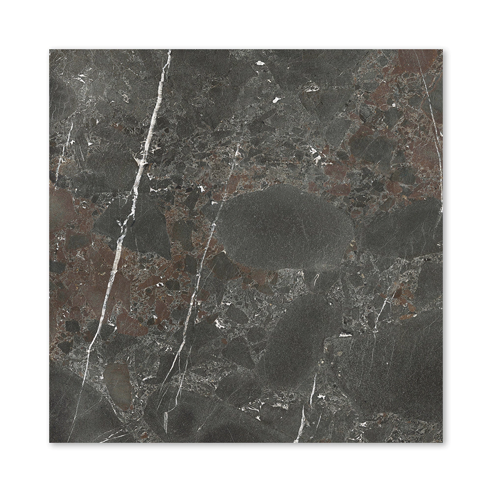 Керамогранит Хайлендс дарк чёрный матовый 100х100 см ректификат