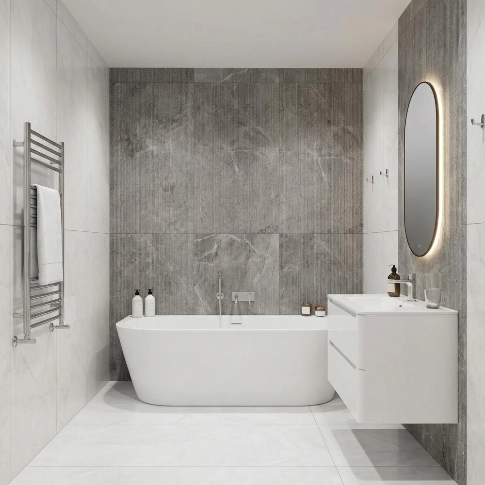 Керамогранит Доум антрацит линии матовый 60х120 см ректификат