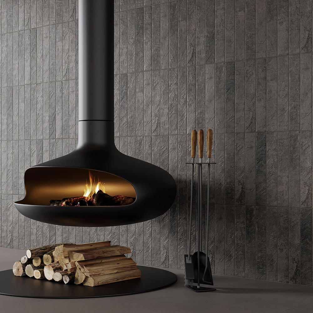 Плитка клинкерная фасадная 6,5х39,7 см Карризо базальт