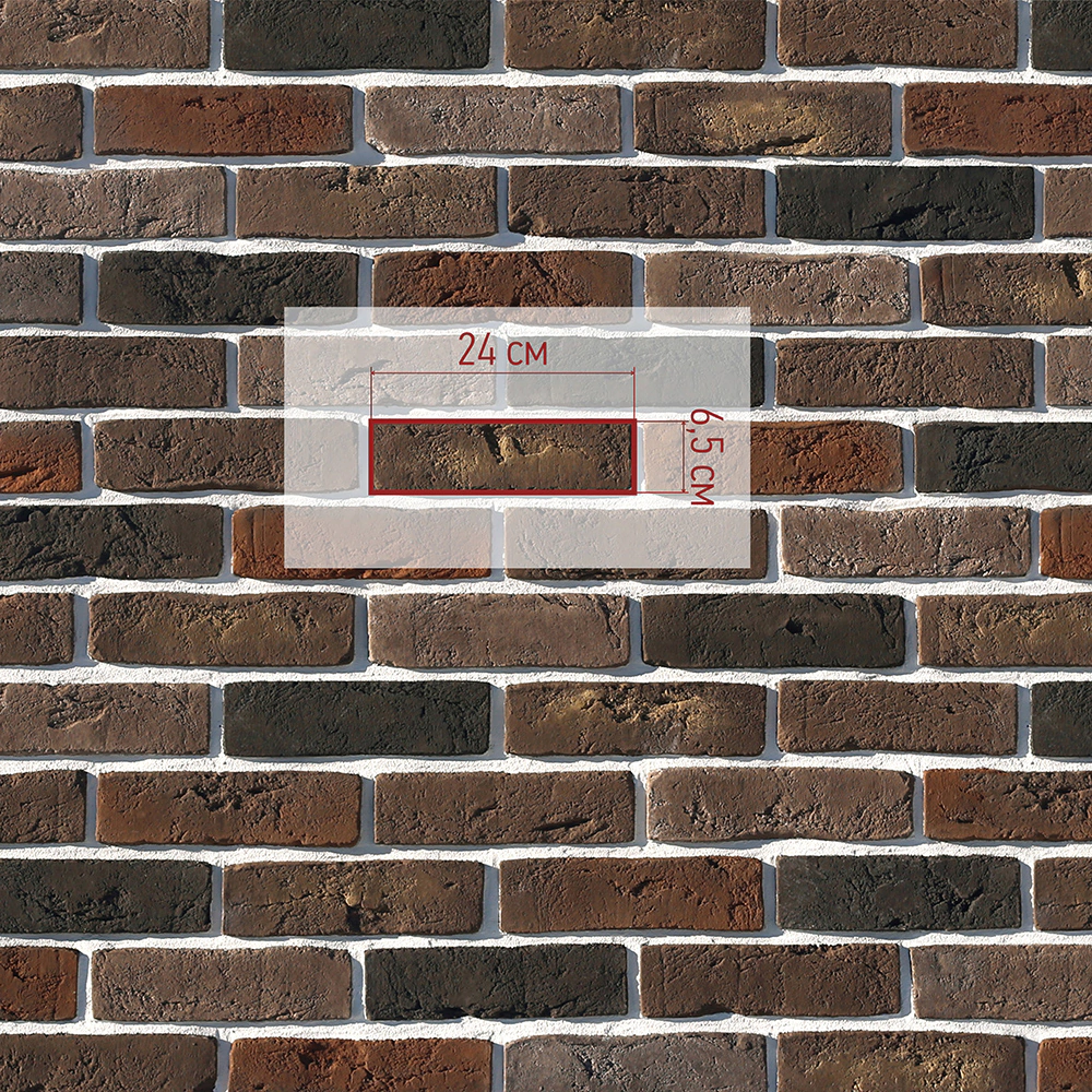 Фасадная плитка Лондон брик шоколадный упаковка 1,16 м2