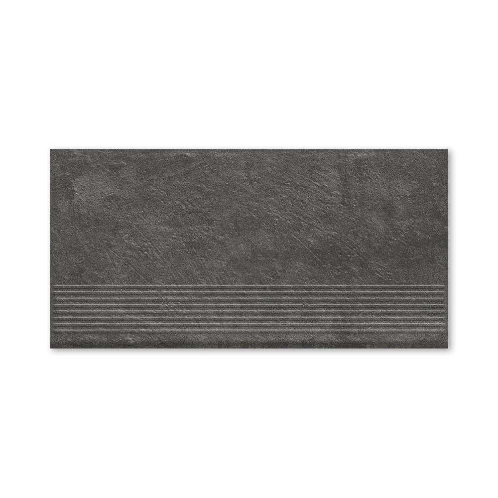 Ступень клинкерная прямая 30х60 см Карризо базальт