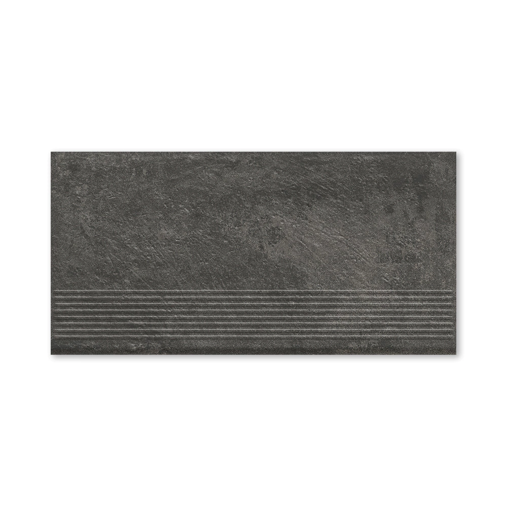 Ступень клинкерная прямая 30х60 см Карризо базальт