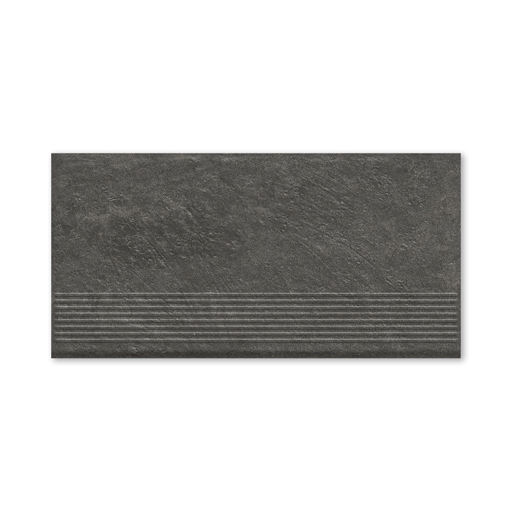 Ступень клинкерная прямая 30х60 см Карризо базальт