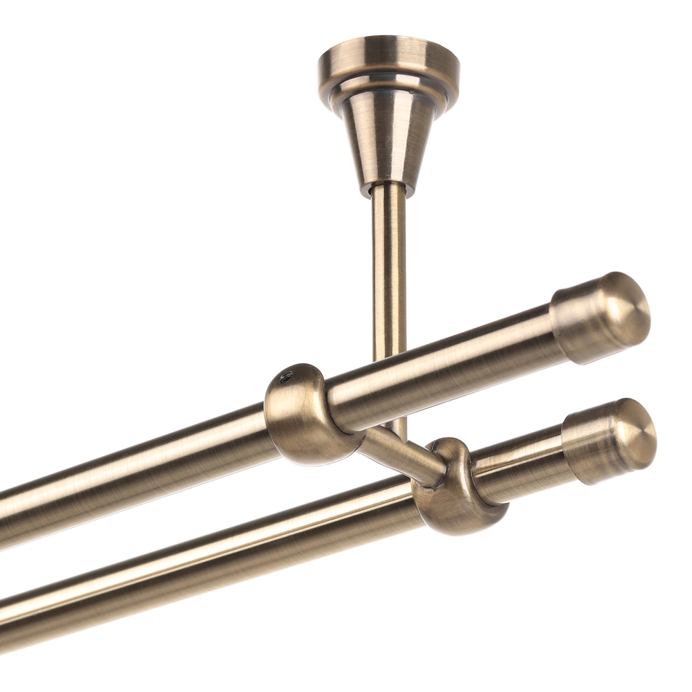 Держатель для карниза потолочный 2-рядный d16/16 мм золото антик