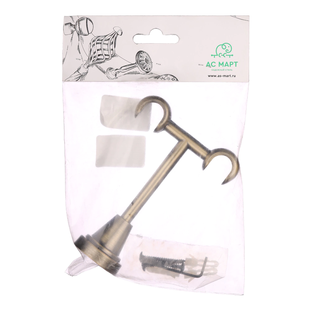 Держатель для карниза потолочный 2-рядный d16/16 мм золото антик