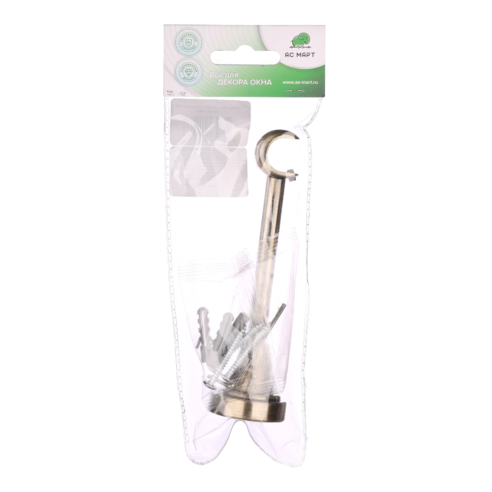 Держатель для карниза стеновой 1-рядный d16 мм золото антик