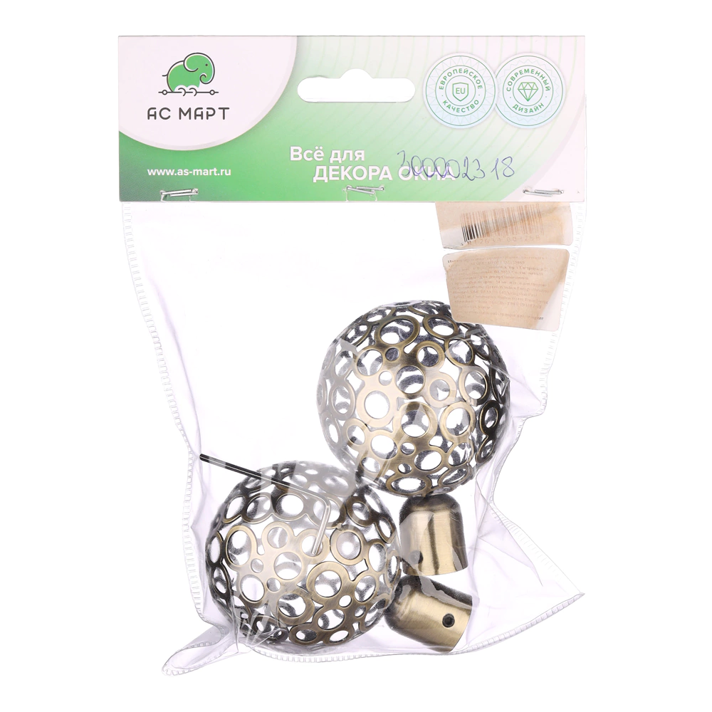 Наконечник d16 мм Метеор золото антик 2 шт