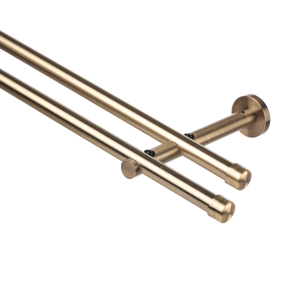 Держатель для карниза круглый 2-рядный d19/19 мм золото антик