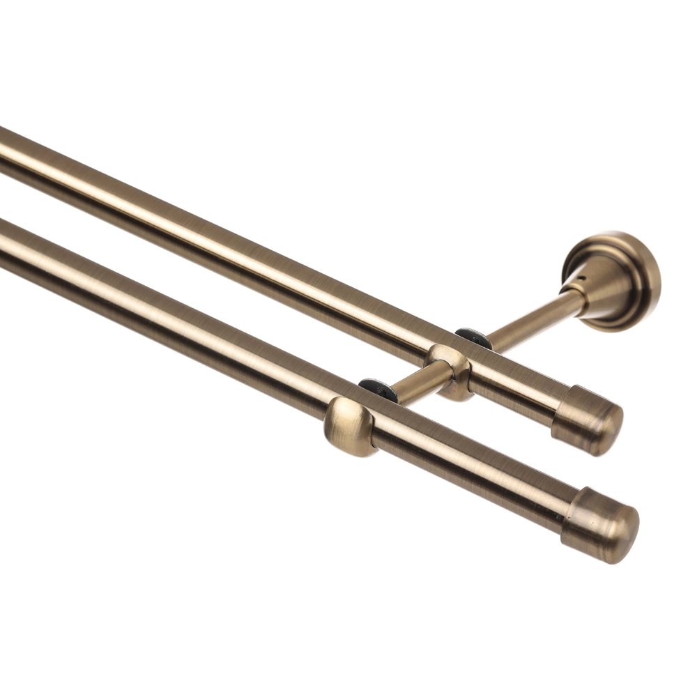 Держатель для карниза стеновой 2-рядный d19/19 мм золото антик