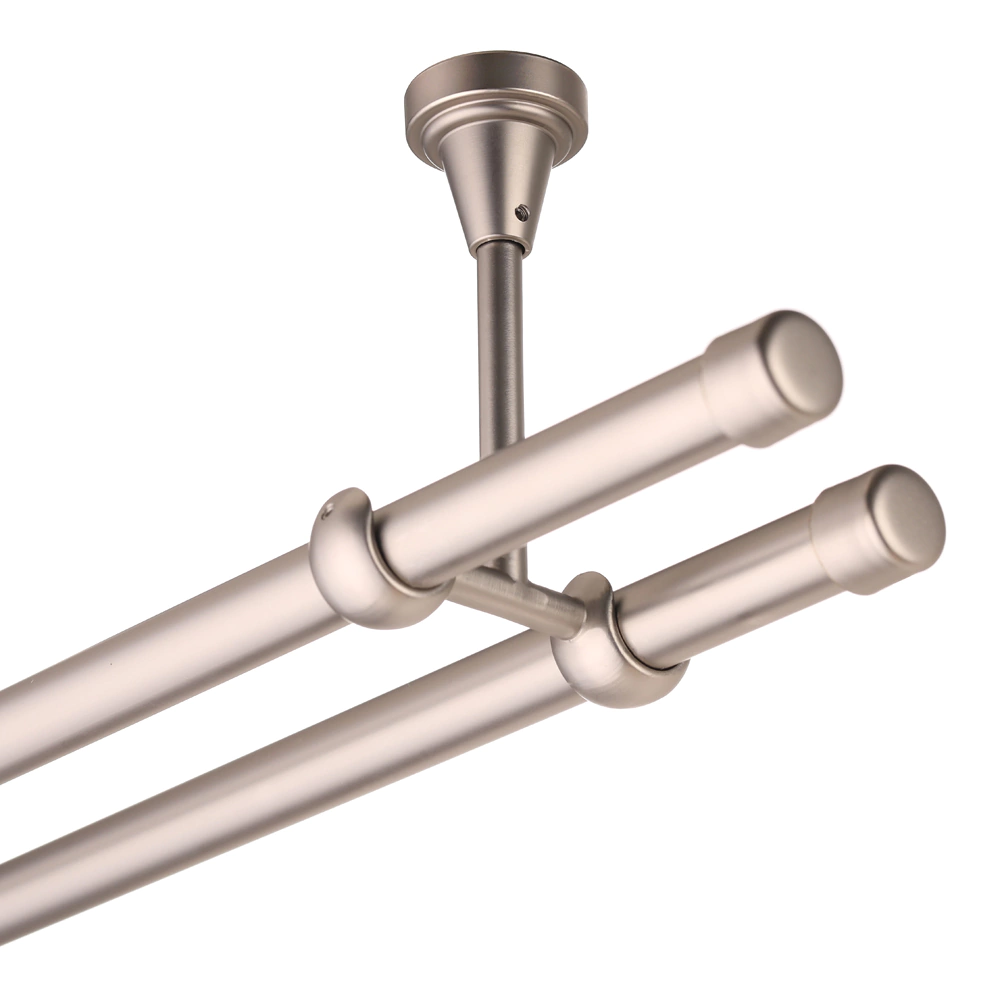 Держатель для карниза потолочный 2-рядный d19/19 мм никель-сатин