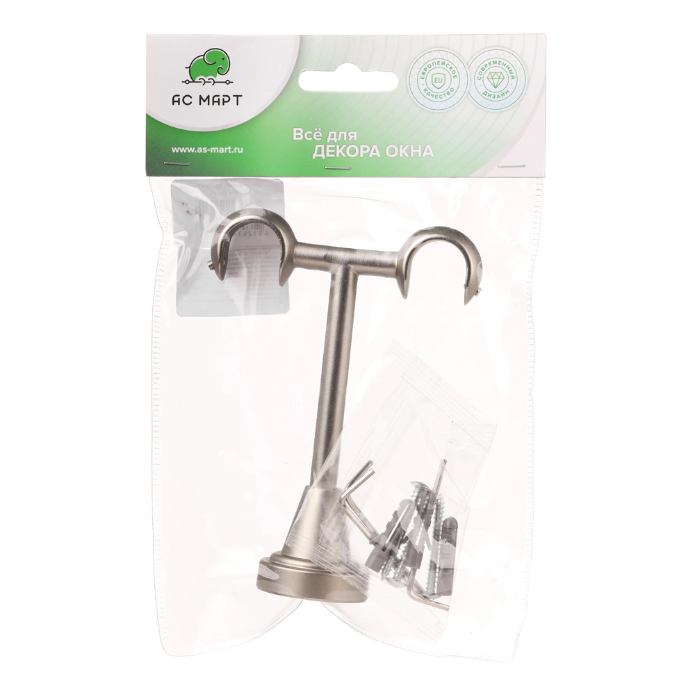 Держатель для карниза потолочный 2-рядный d19/19 мм никель-сатин