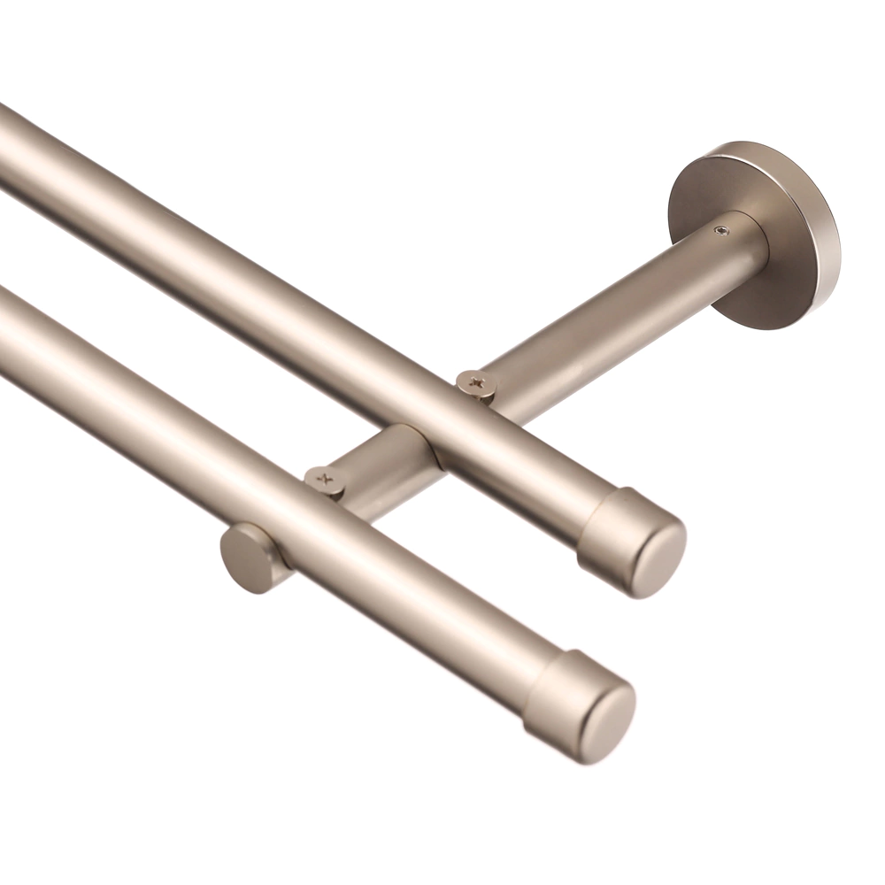 Держатель для карниза круглый 2-рядный d19/19 мм никель-сатин