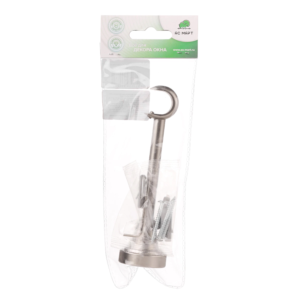 Держатель для карниза стеновой 1-рядный d19 мм никель-сатин