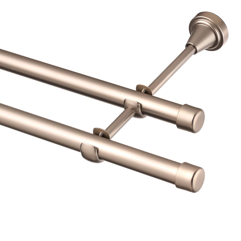 Держатель для карниза стеновой 2-рядный d19/19 мм никель-сатин