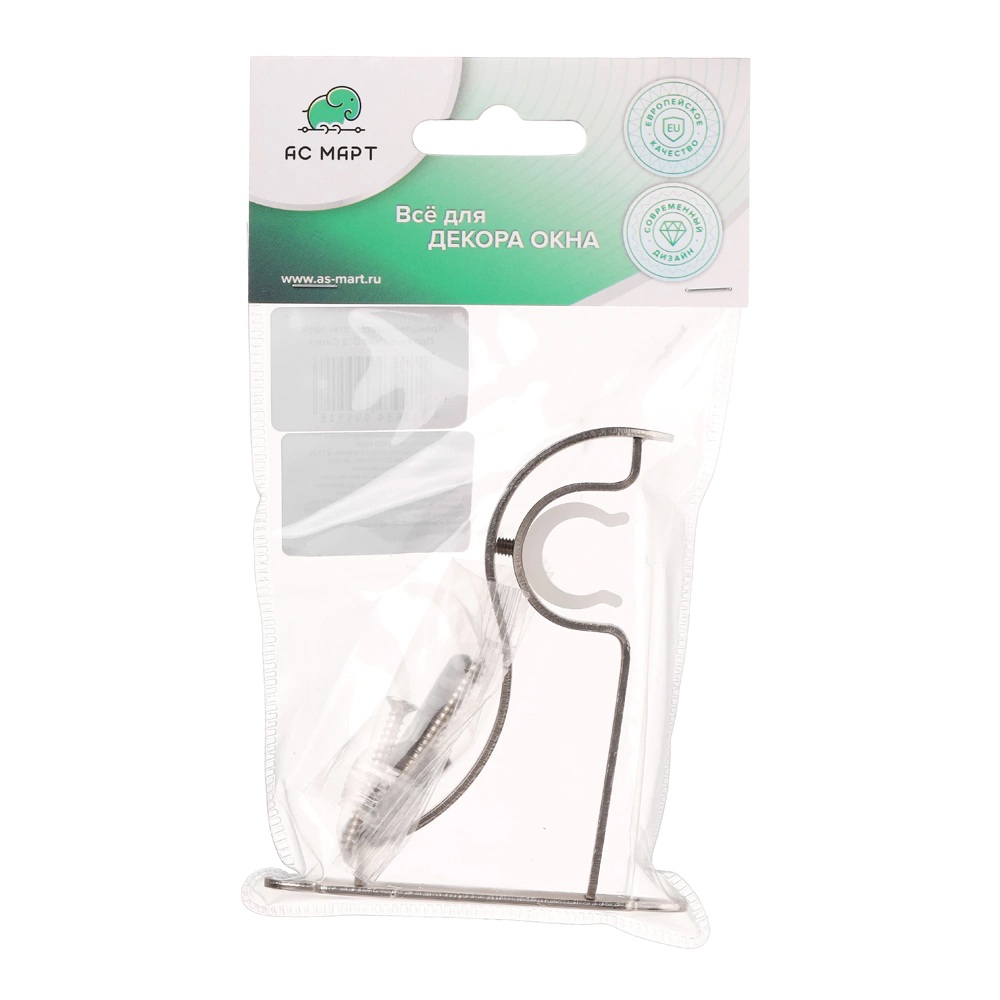 Держатель для карниза стеновой 1-рядный d19 мм Прованс никель-сатин