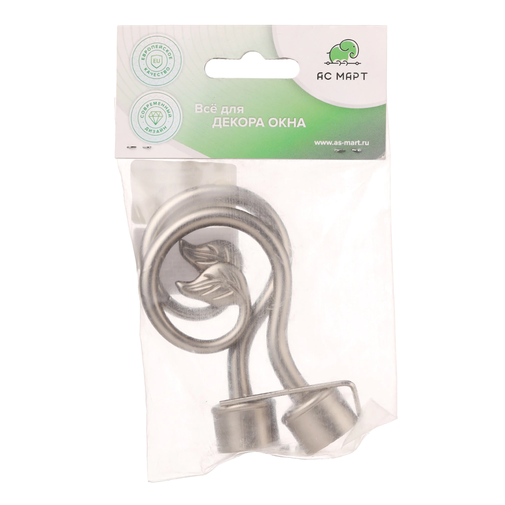 Наконечник d19 мм Завиток одинарный никель-сатин 2 шт