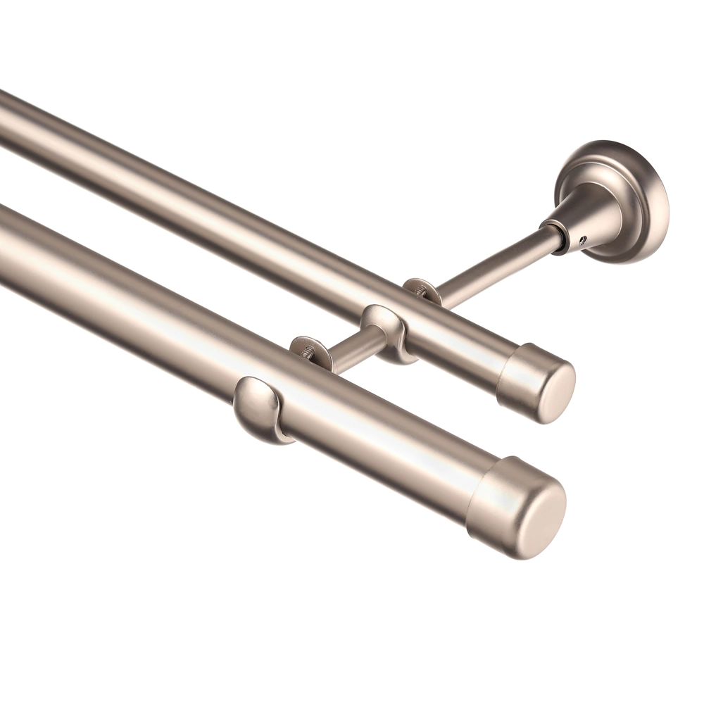 Держатель для карниза стеновой 2-рядный d25/19 мм никель-сатин