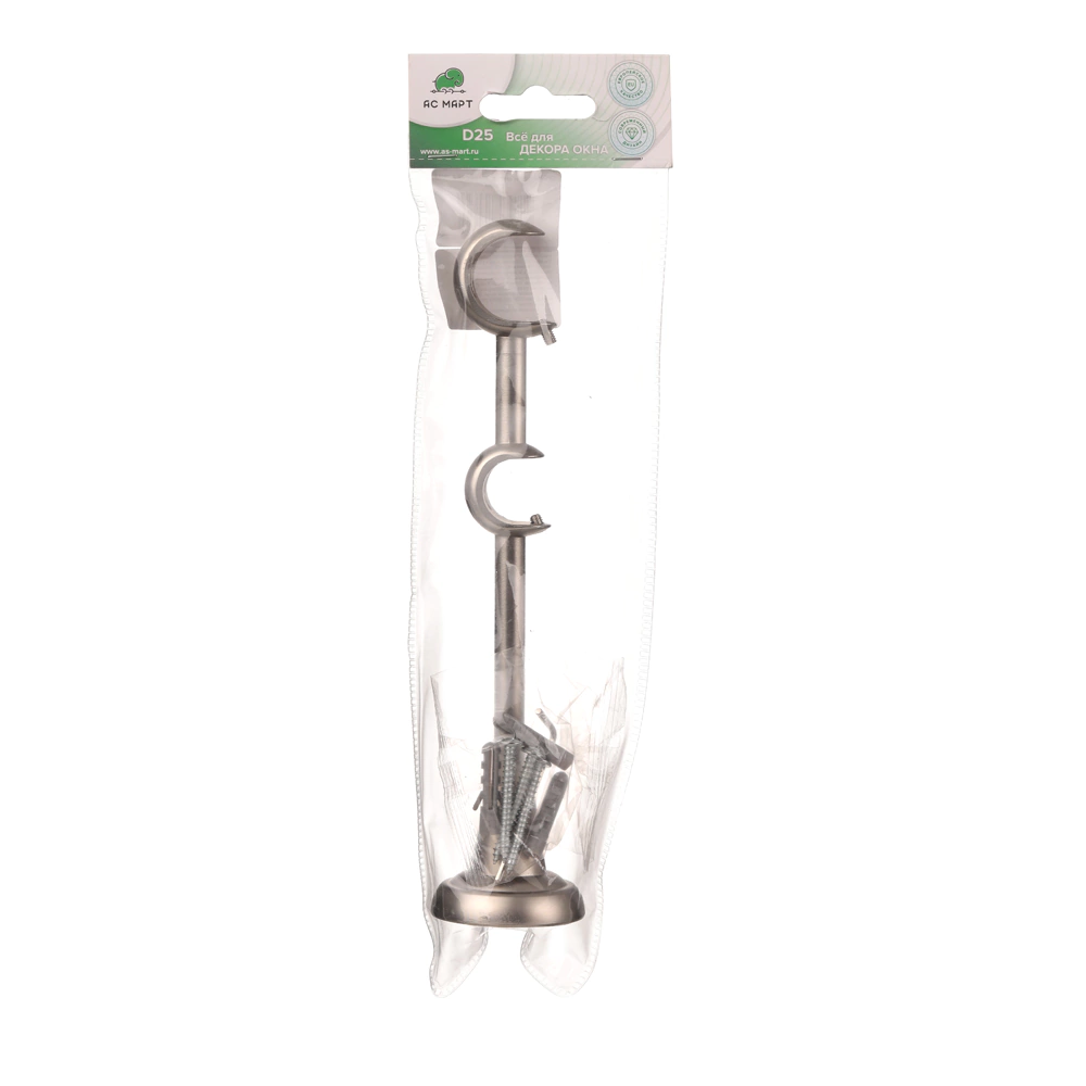 Держатель для карниза стеновой 2-рядный d25/19 мм никель-сатин