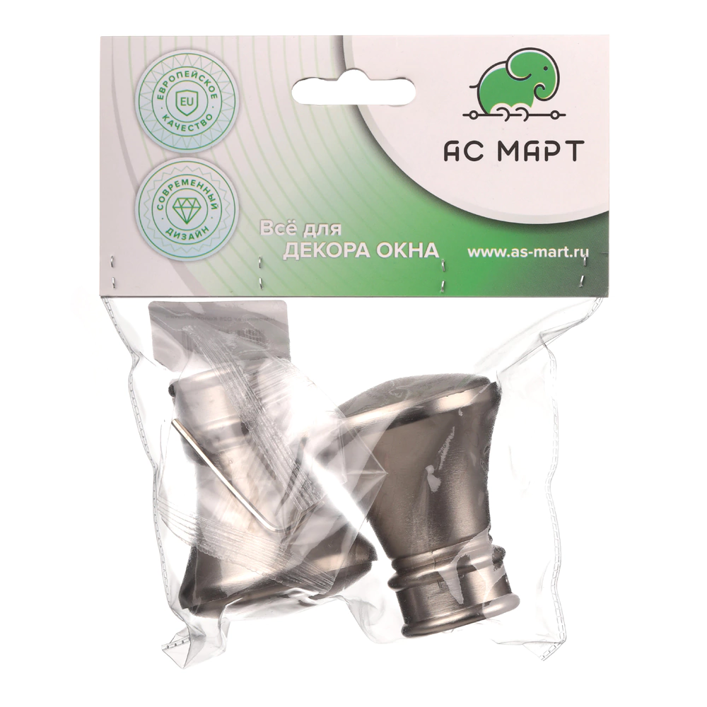 Наконечник d25 мм Колокол никель-сатин 2 шт