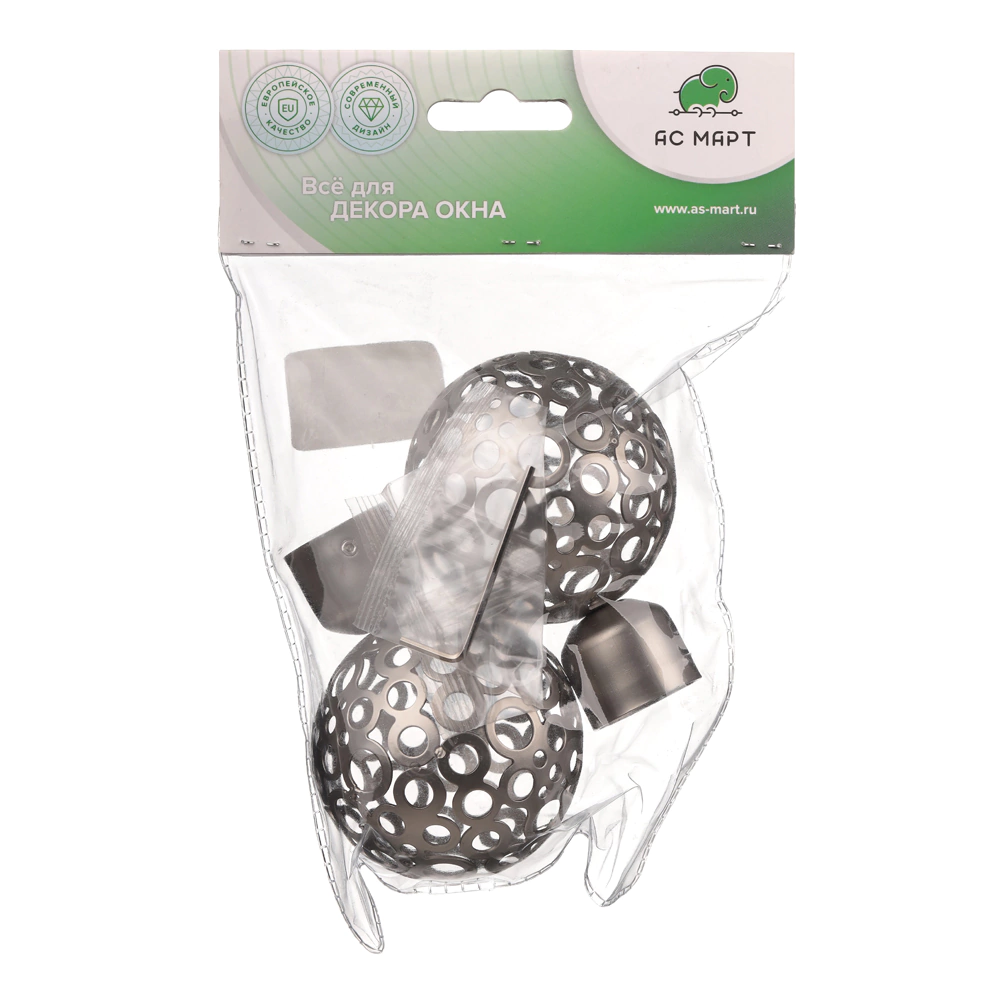 Наконечник d25 мм Метеор никель-сатин 2 шт