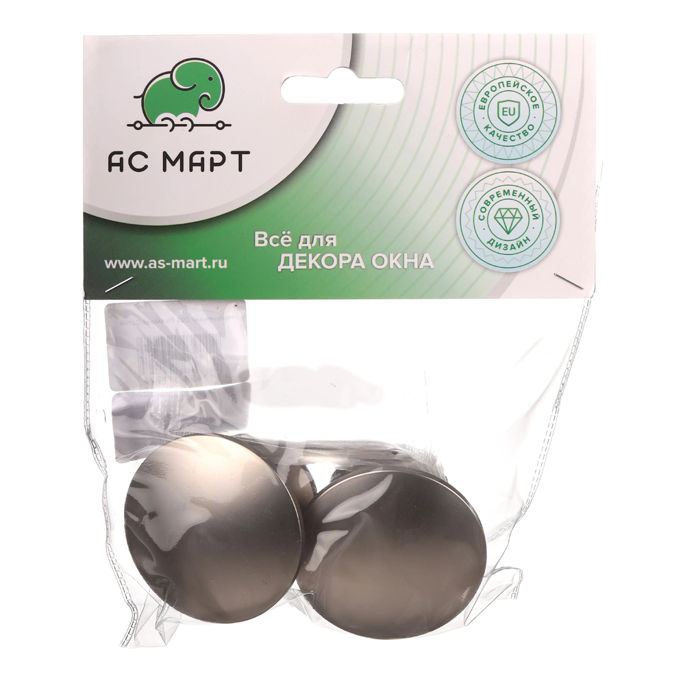 Наконечник d25 мм Пьемонт никель-сатин 2 шт