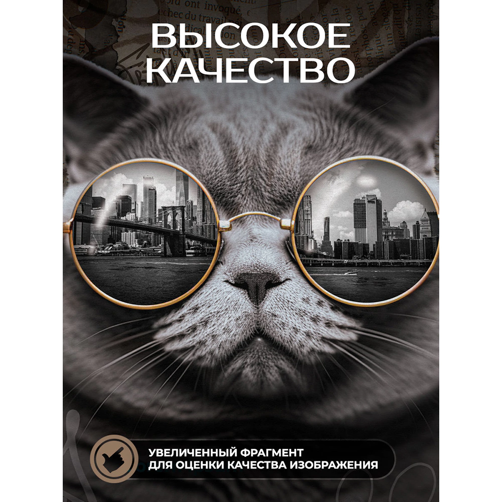 Фотообои флизелиновые Fbrush Кот в очках 200х270 см