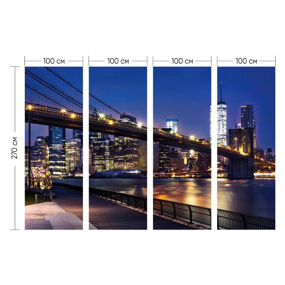 Фотообои флизелиновые Flizetto Сверкающий мост 400х270 см