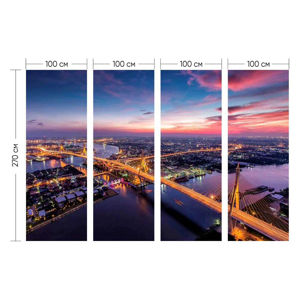 Фотообои флизелиновые Flizetto Закат в городе 400х270 см