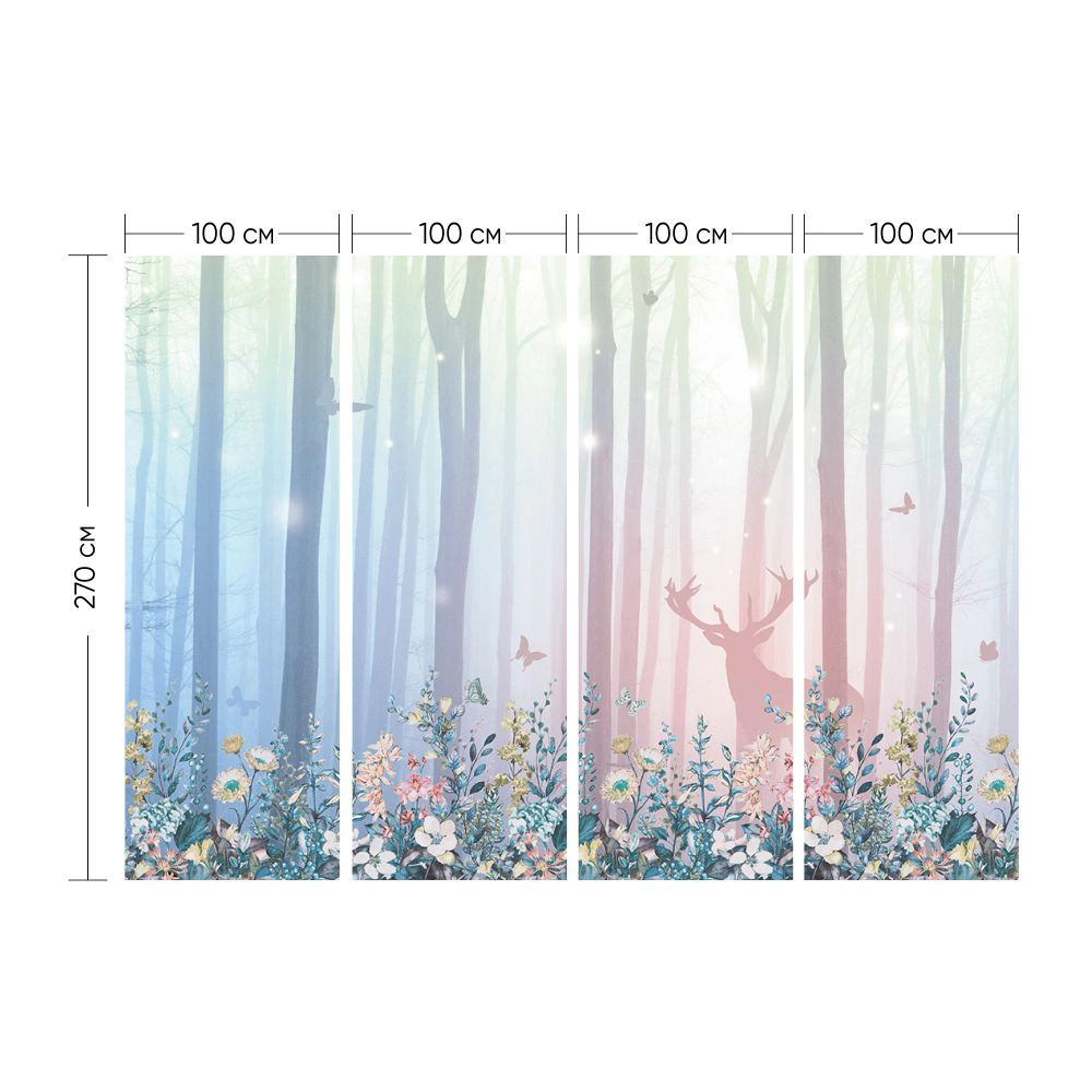 Фотообои флизелиновые Волшебный лес 400х270 см