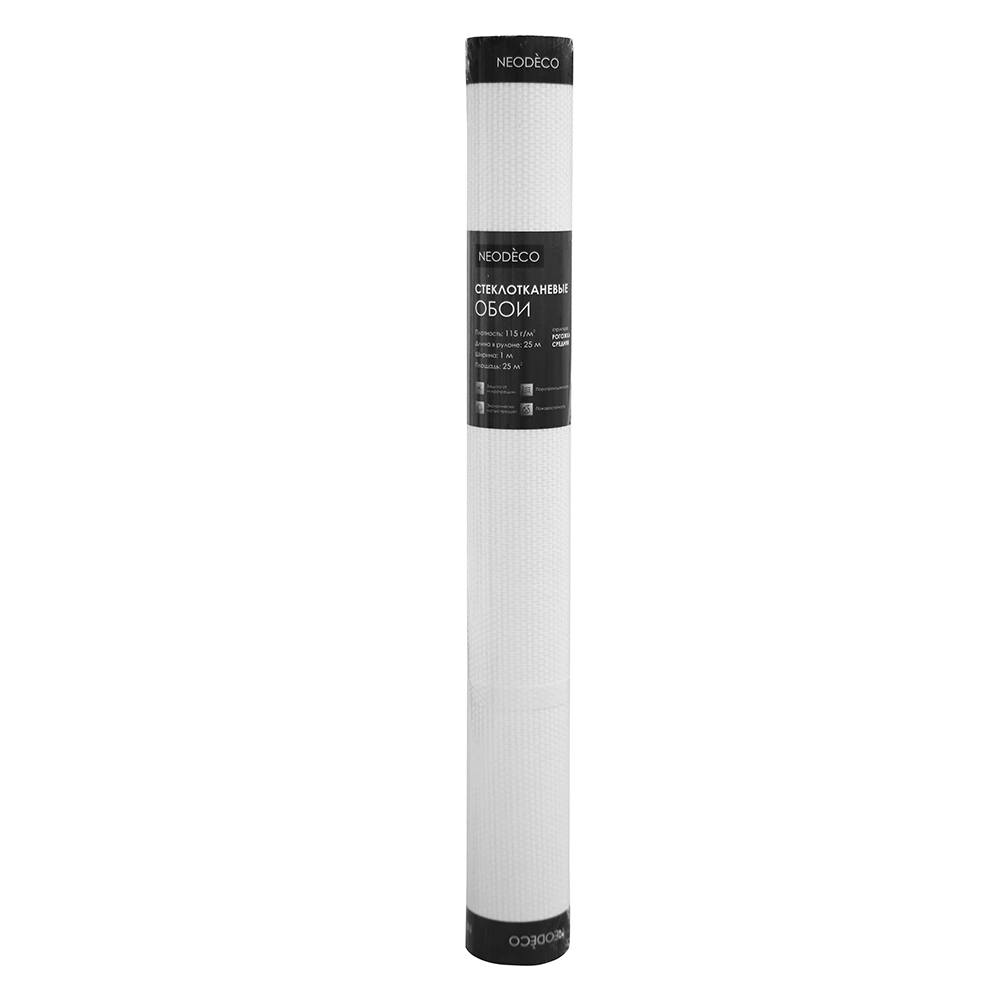 Стеклообои NEODECO Рогожка средняя 115 г/м2 25х1 м