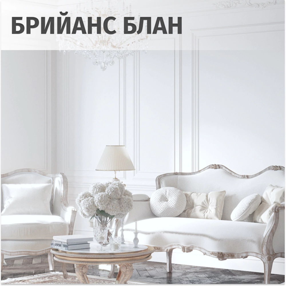 Краска для потолков и лепнины 9 л белая (база A) Brilliance Blanc VINCENT