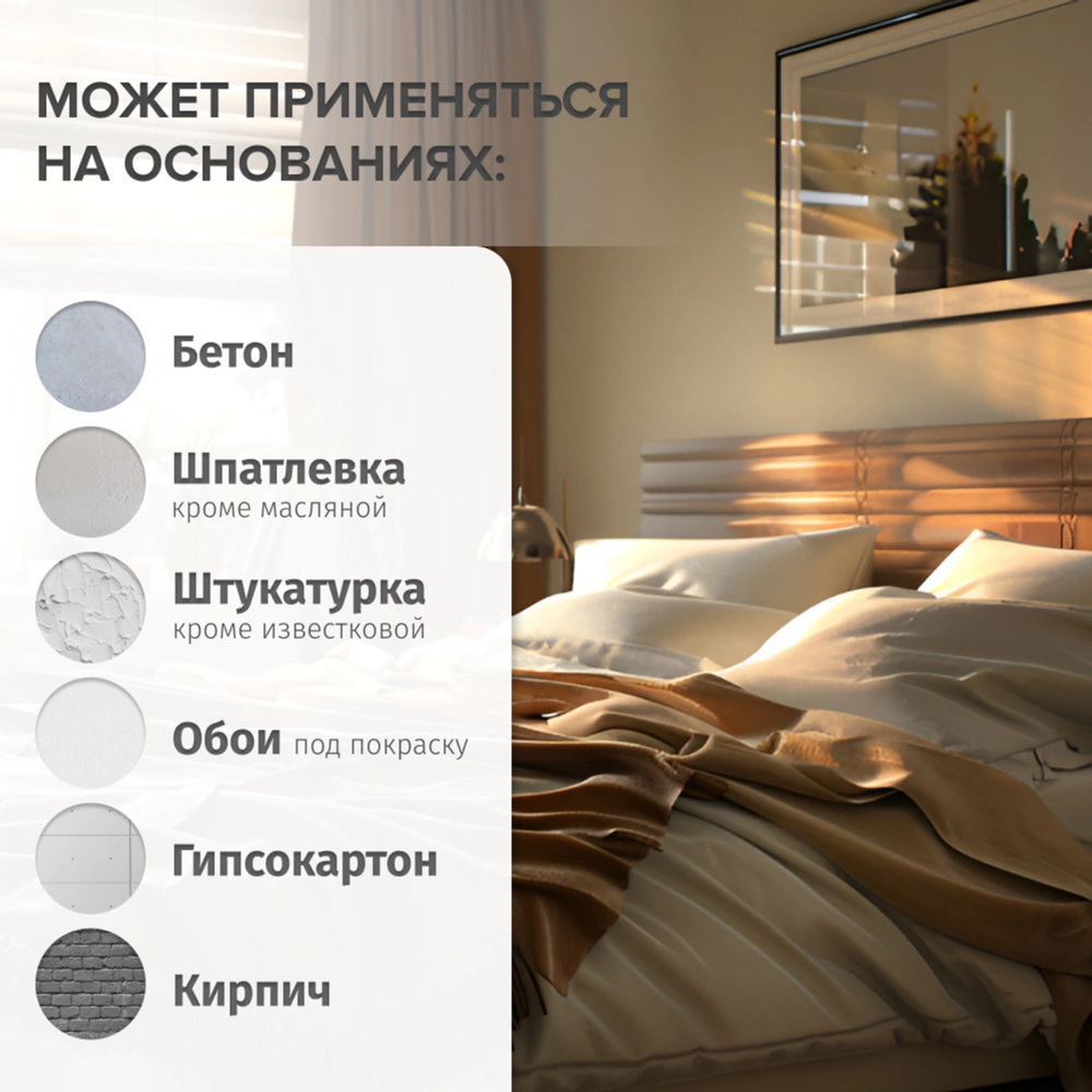 Краска для стен и обоев 0,9 л белая (база A) Interieur Mat 3 VINCENT