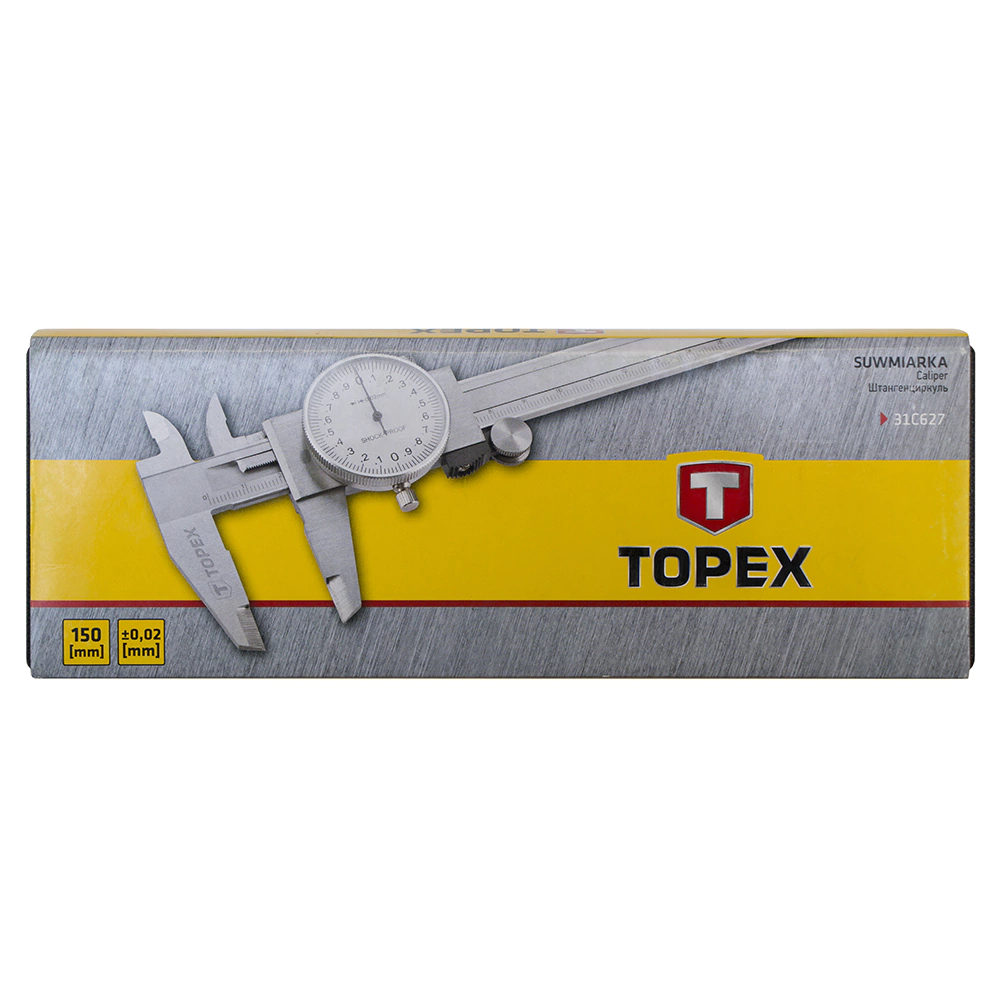 Штангенциркуль 150 мм точность 0,02 мм стрелочный Topex