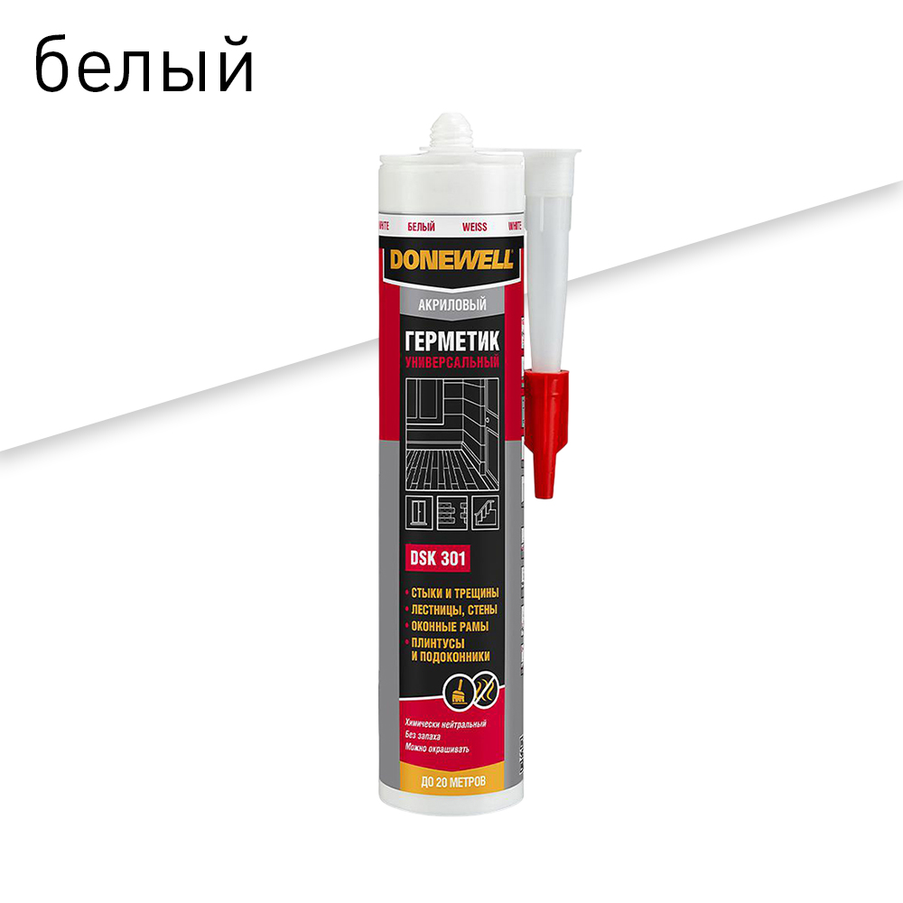 DONEWELL Герметик акриловый 260 мл белый DONEWELL