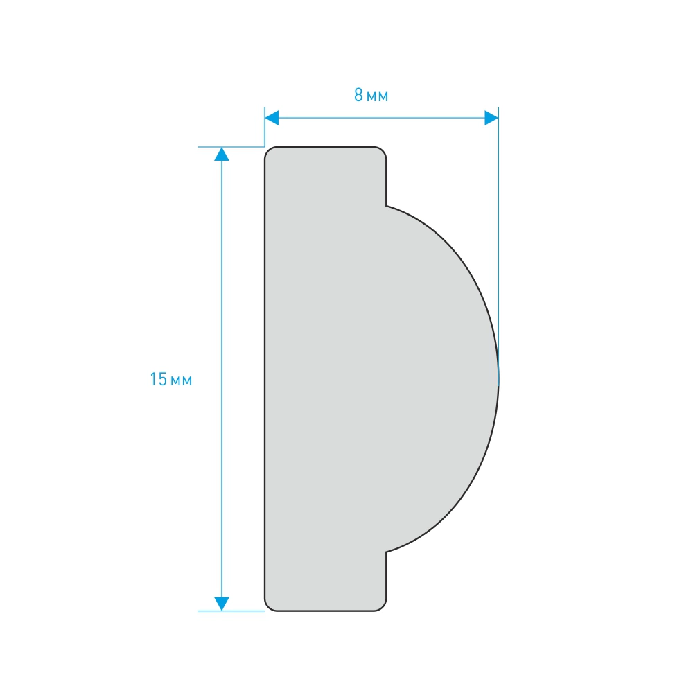 Багет интерьерный настенный 15х8 мм 2,4 м 130-59