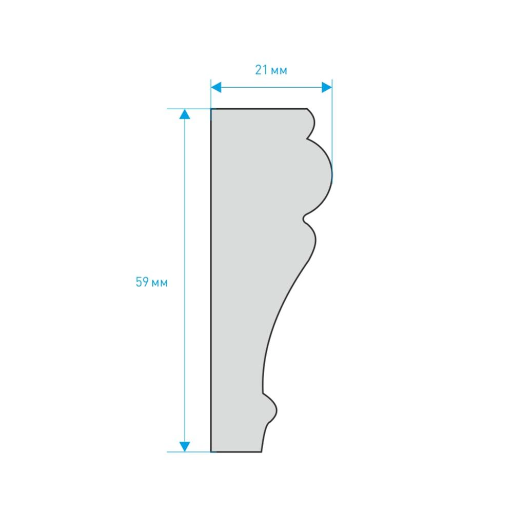 Молдинг настенный 161A 60х20 мм ударопрочный 2 м