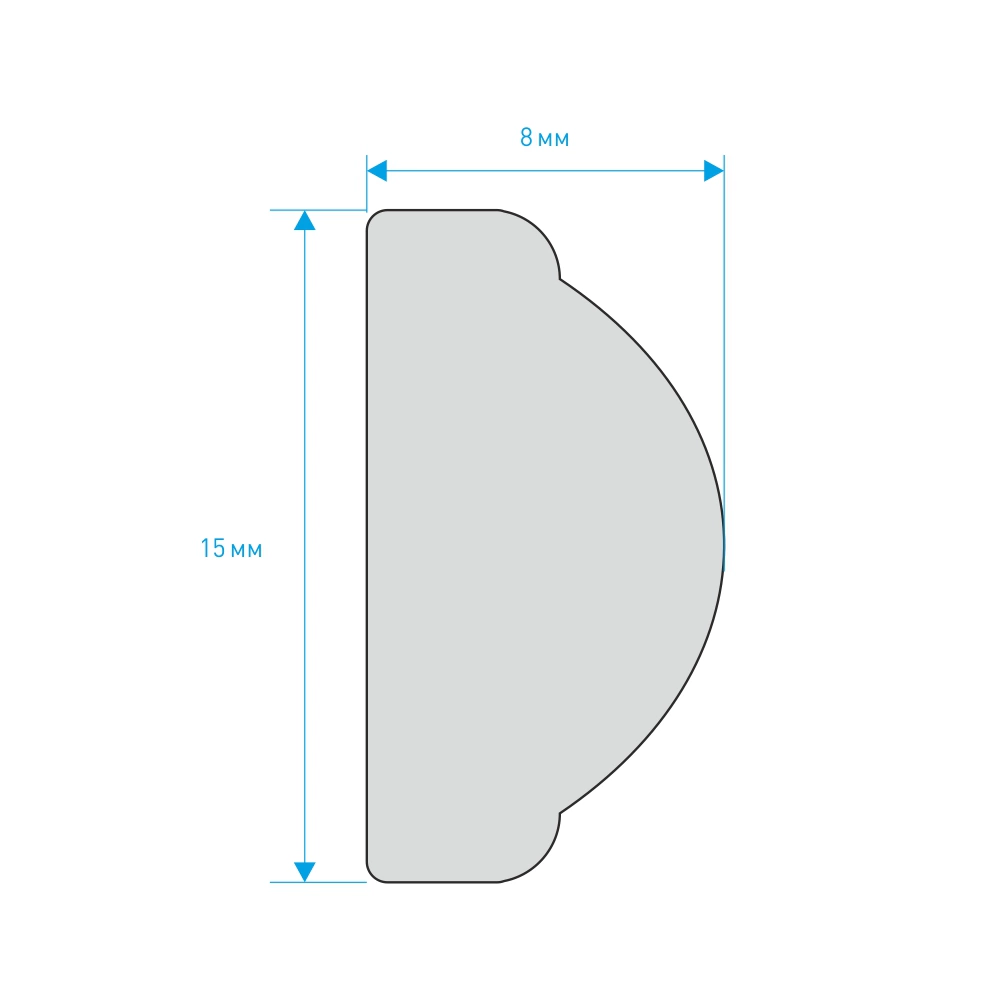 Угол декоративный С1-130А 105х105х8 мм гладкий 4 шт