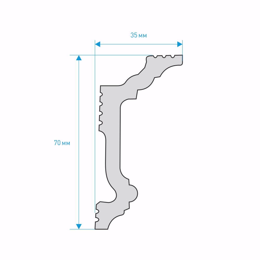 Плинтус потолочный bello deco XPS К 5 70х35 мм 2 м
