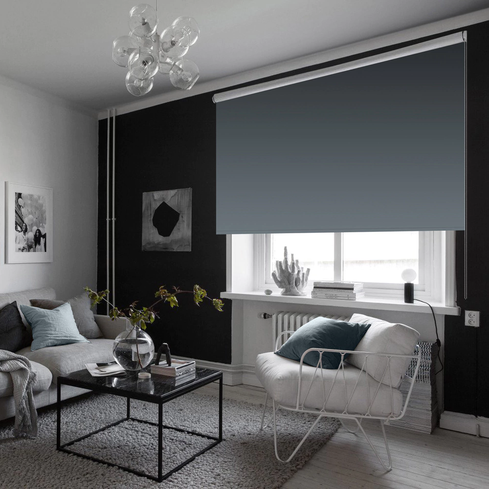 Рулонная штора светонепроницаемая NEODECO 120х160 см графит