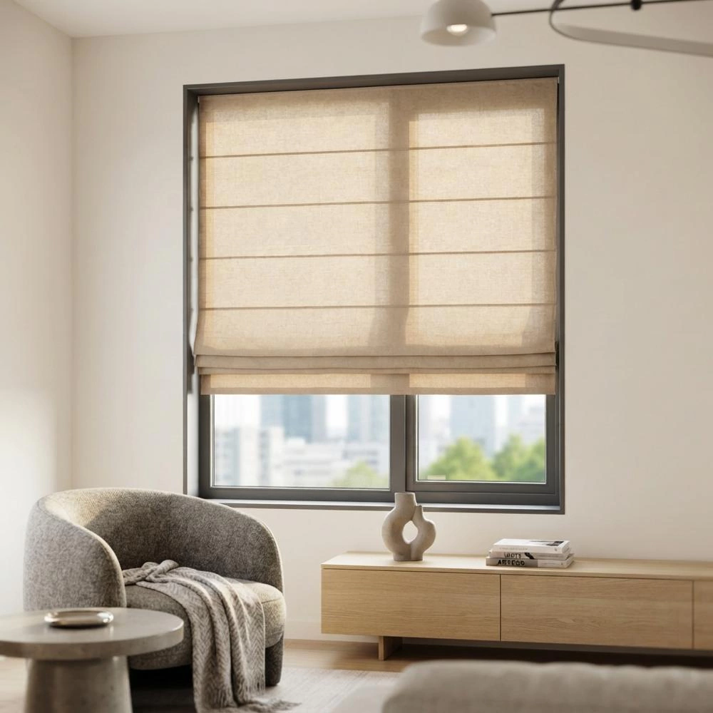 Штора римская без карниза NEODECO Шарм 180х190 см светло-бежевая