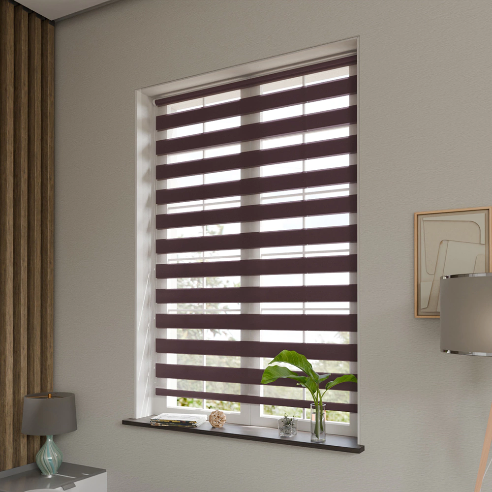 Рулонная штора день-ночь 70х160 см NEODECO Базовый винная